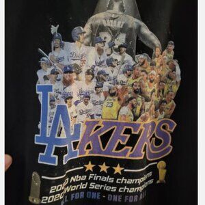 LA Champions Shirt Unisex Large Black Lakers Dodgers 2020 RARE
